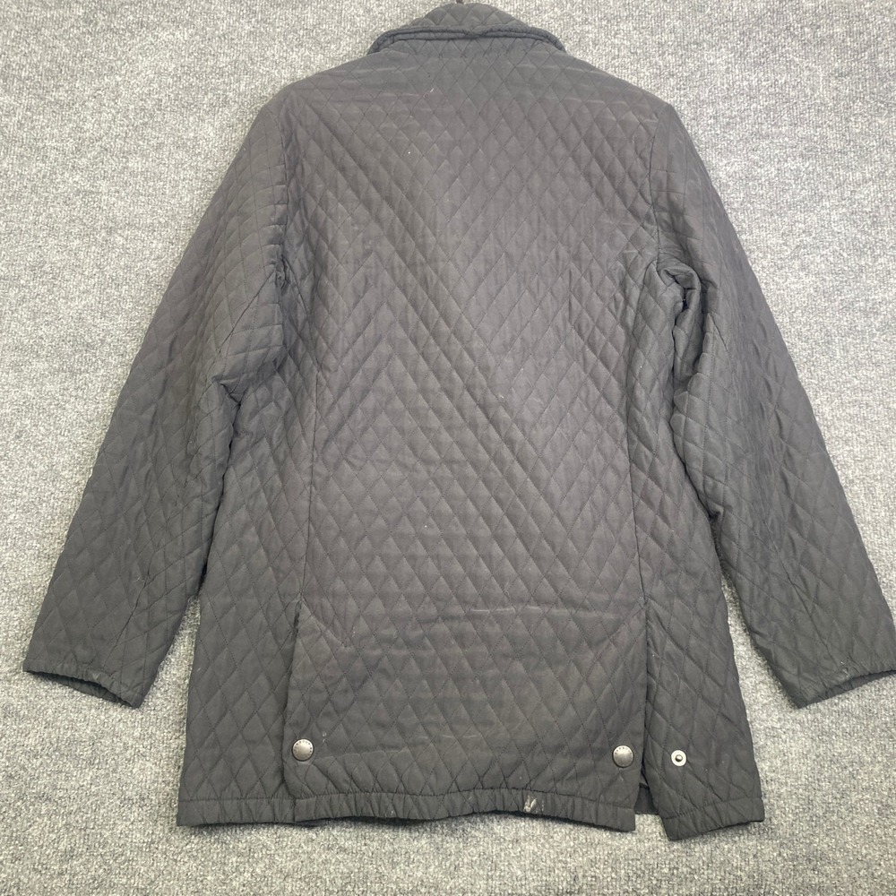 Barbour Womens Black Diamond Quilted Jacket Snap Front Coat Size US 4 UK 8 - Picture 10 of 11